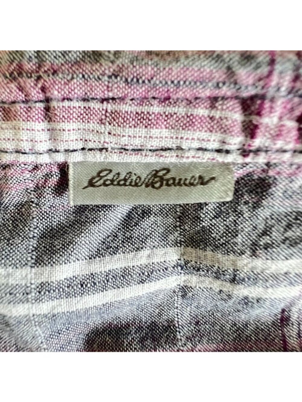 Eddie Bauer Women TXL Cotton Flannel Shirt Plaid Button Up Granola Cabincore - Picture 11 of 14